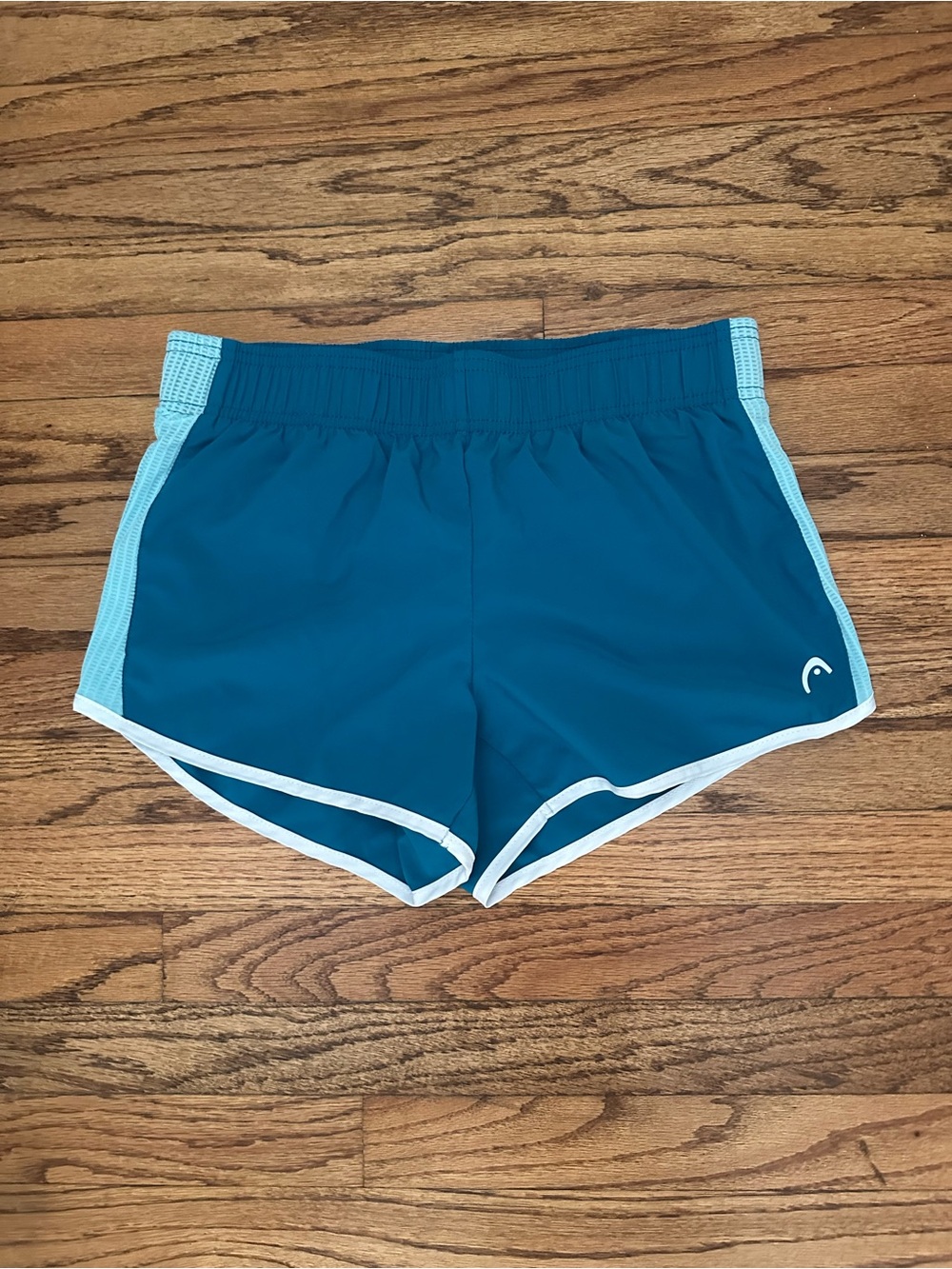 Head Women’s Teal Athletic Shorts with Light Blue Trim - XS